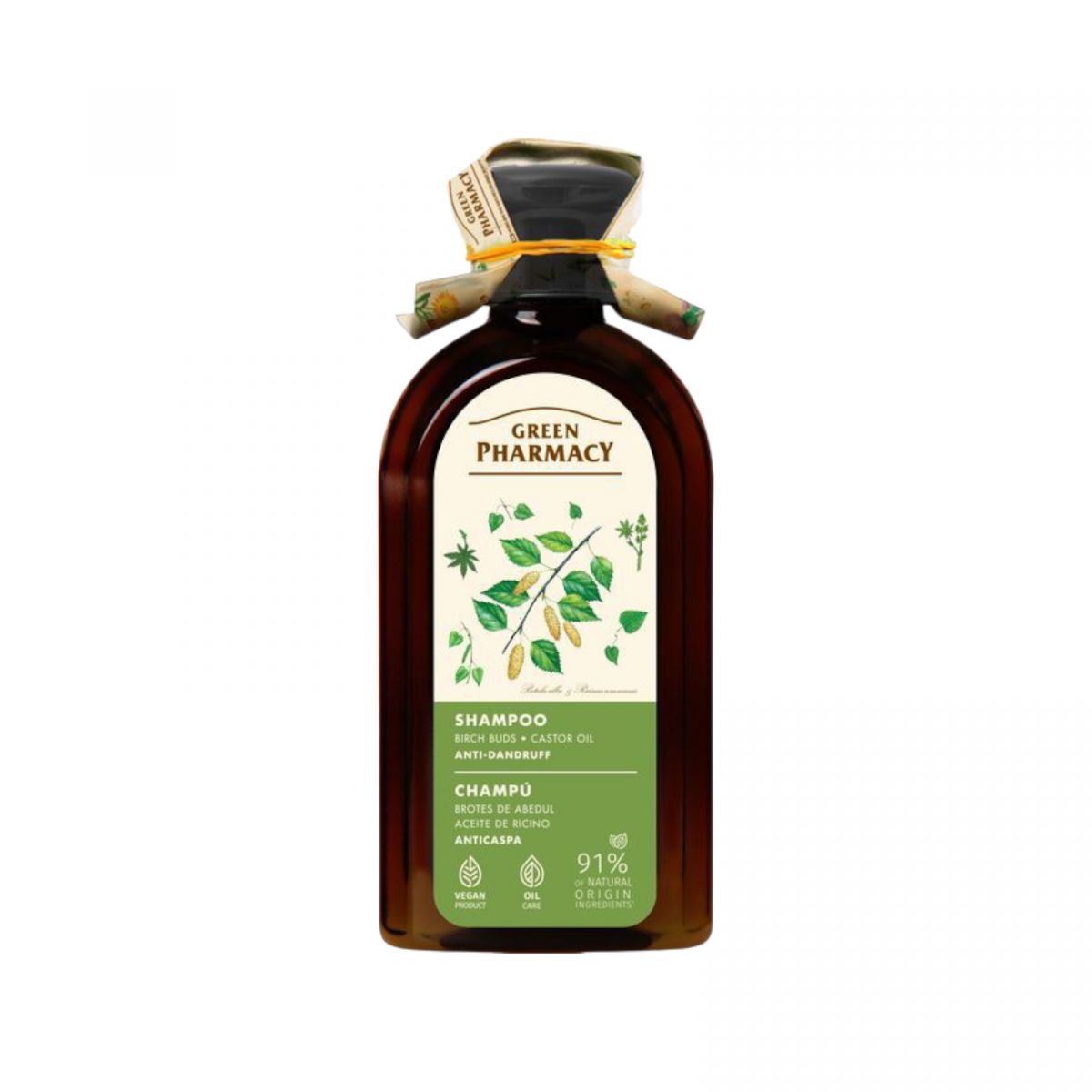 Green Pharmacy шампунь 350мл проти лупи березові бруньки та касторова олія  фото 1