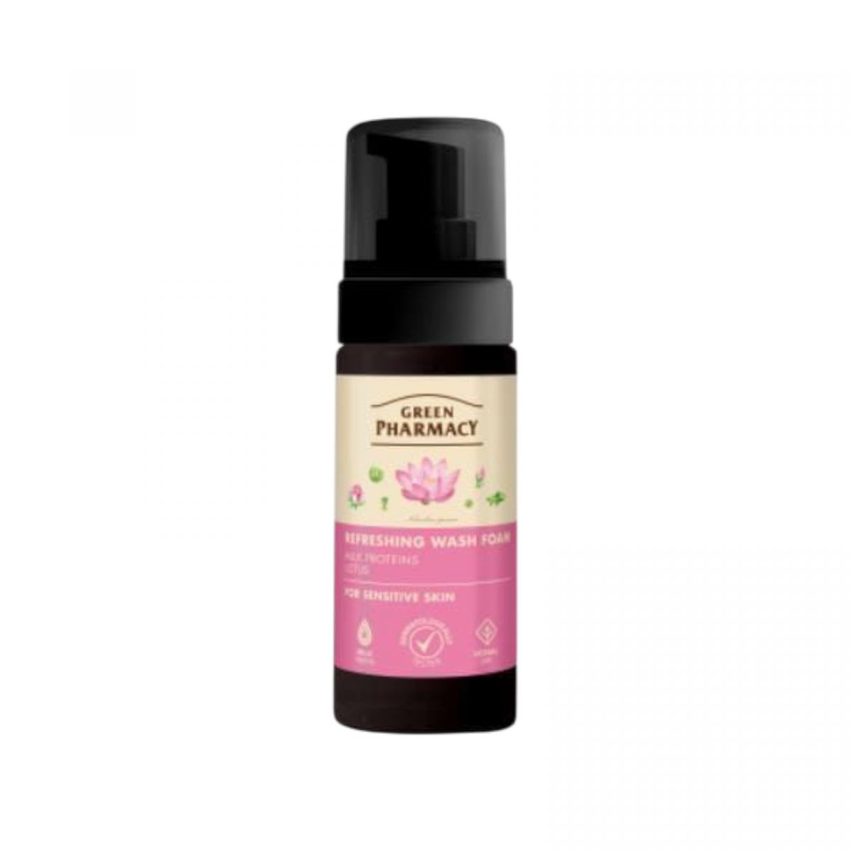 Green Pharmacy пінка д/вмивання 150мл освіжаюча для чутливої шкіри  фото 1