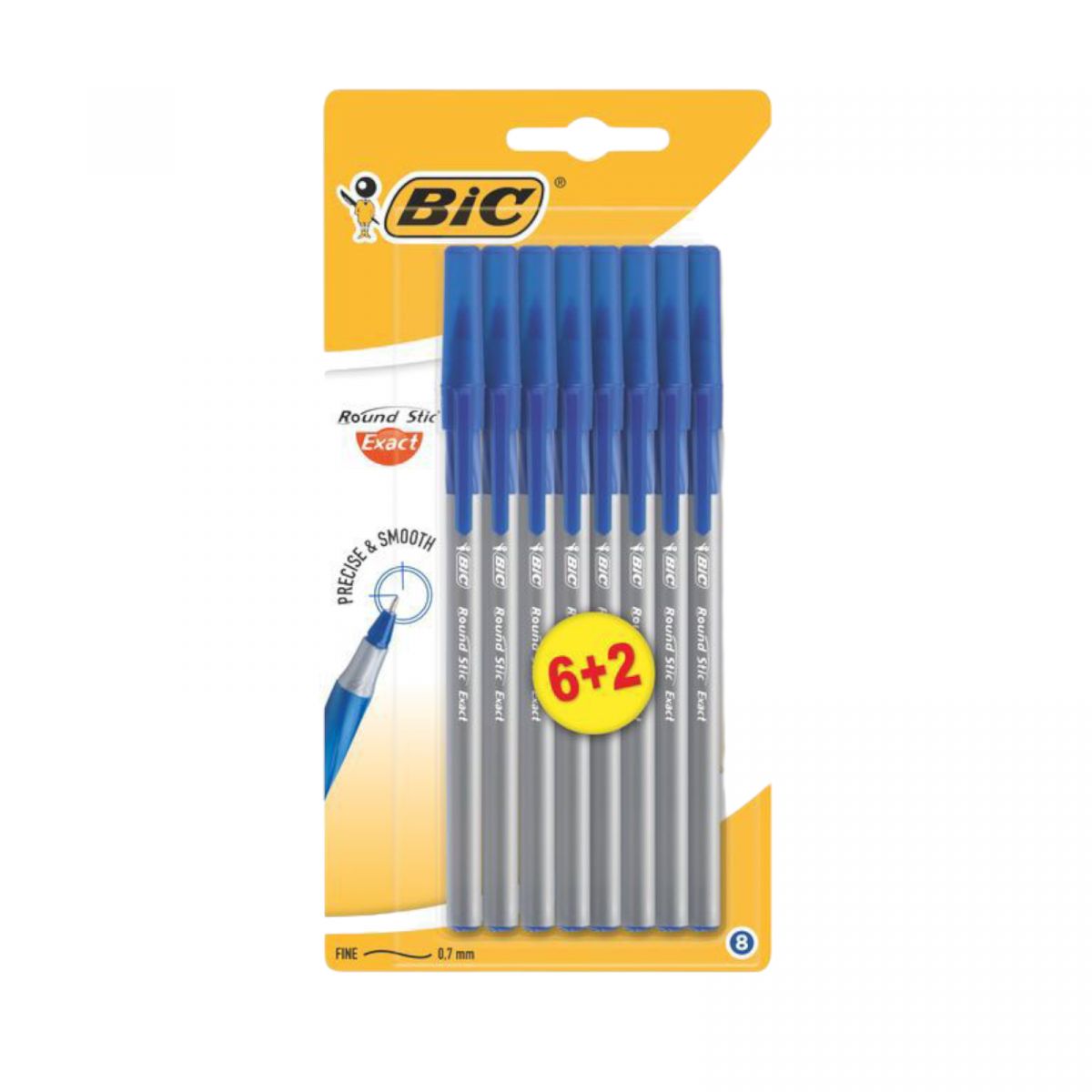 BIC Ручка Round Stic Exact Синя 6+2бл. фото 1 BIC Ручка Round Stic Exact Синя 6+2бл. фото 1