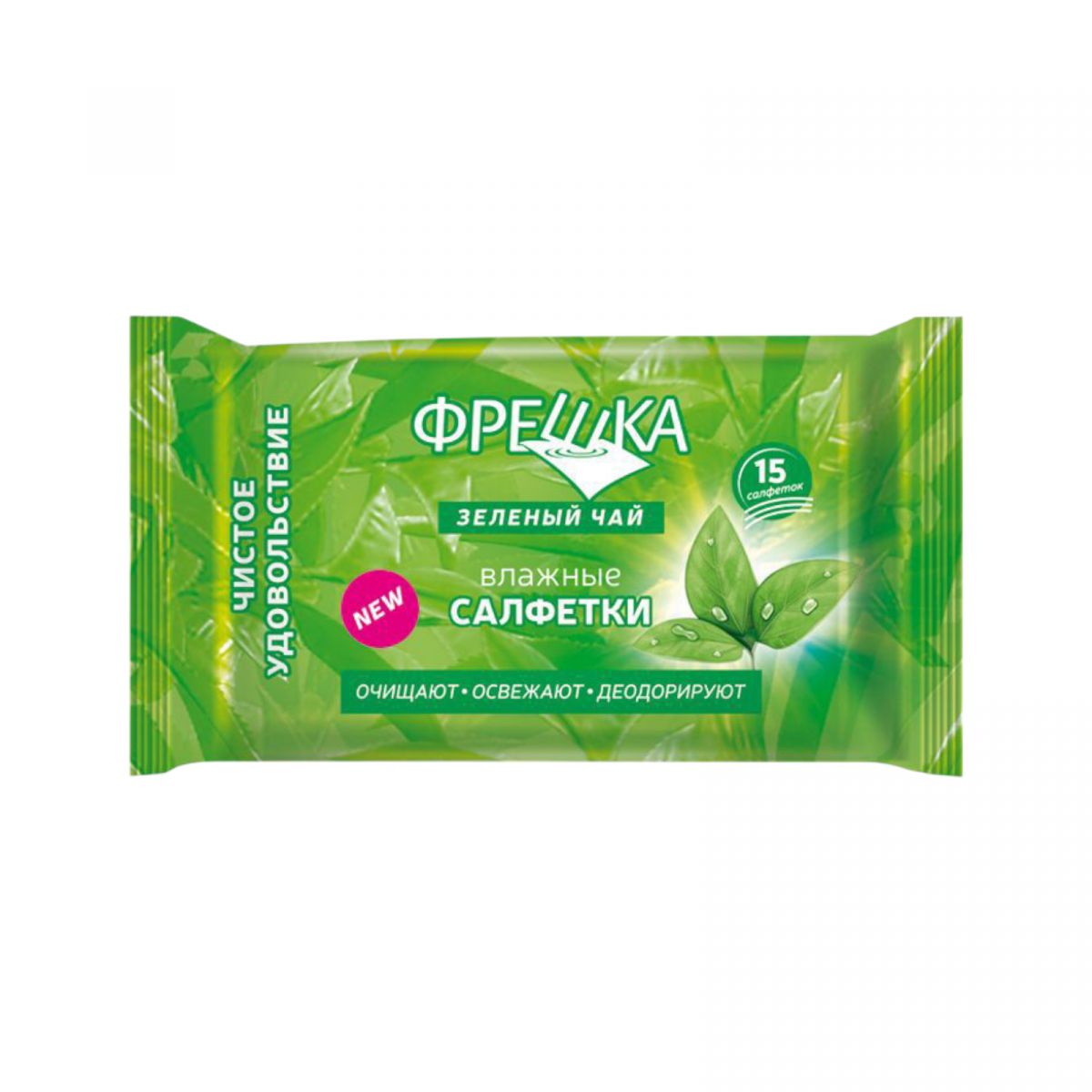 Фрешка серветка волога 15шт зелений чай  фото 1