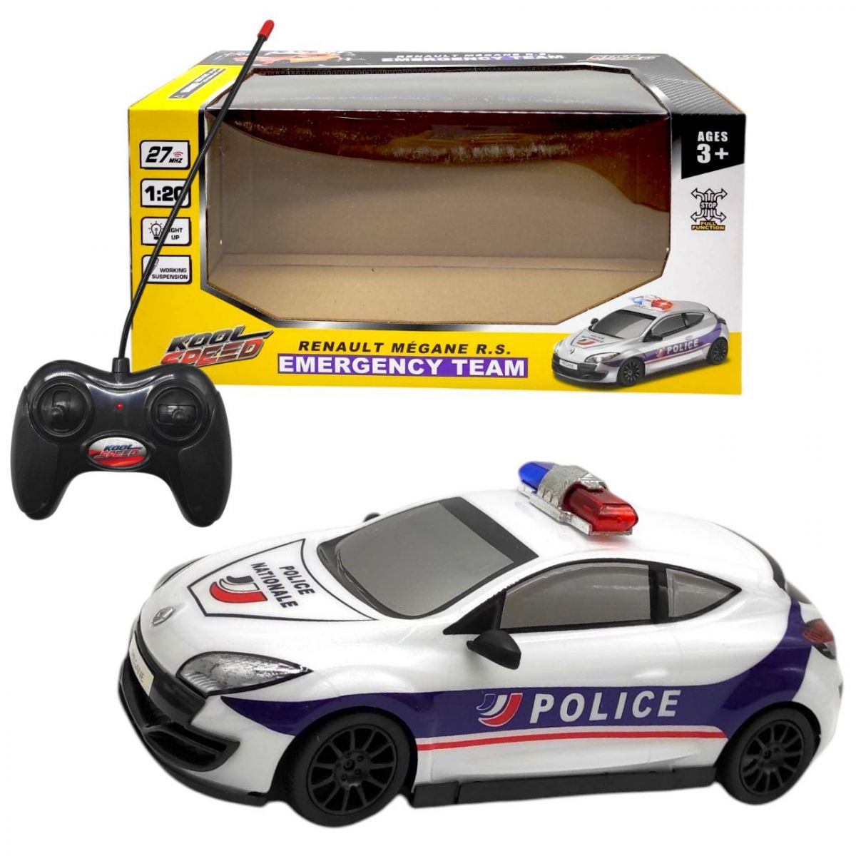 Машинка на радіокеруванні "RENAULT Megane R. S. Поліція" на батарейках 1:20 (29,8x15,5x14 см) фото 1 Машинка на радіокеруванні "RENAULT Megane R. S. Поліція" на батарейках 1:20 (29,8x15,5x14 см) фото 1