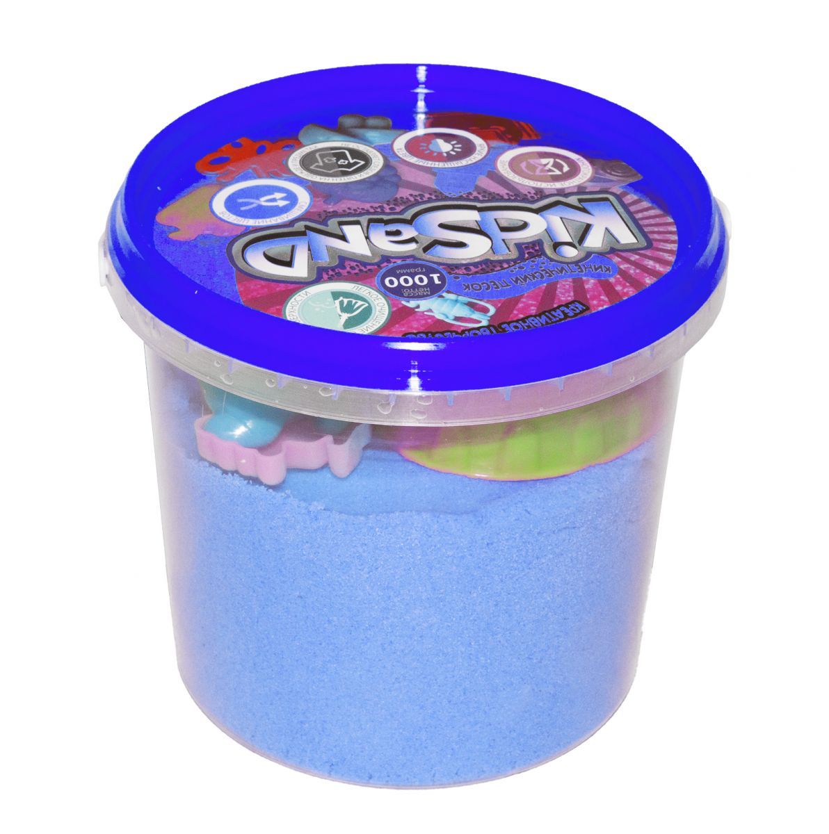 Уцінка.  Кінетичний пісок "KidSand", блакитний, 1000 г Пошкоджене  фото 1