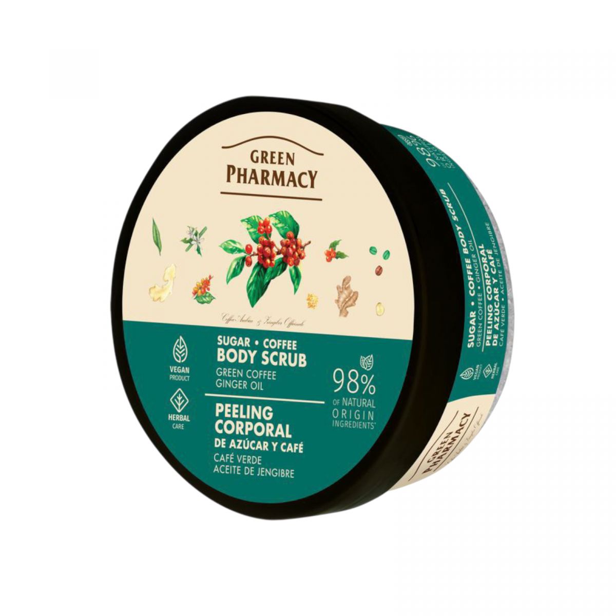 Green Pharmacy скраб д/тела 200мл сахарно-кофейный Зеленый кофе и имбирное масло  фото 1 Green Pharmacy скраб д/тела 200мл сахарно-кофейный Зеленый кофе и имбирное масло  фото 1