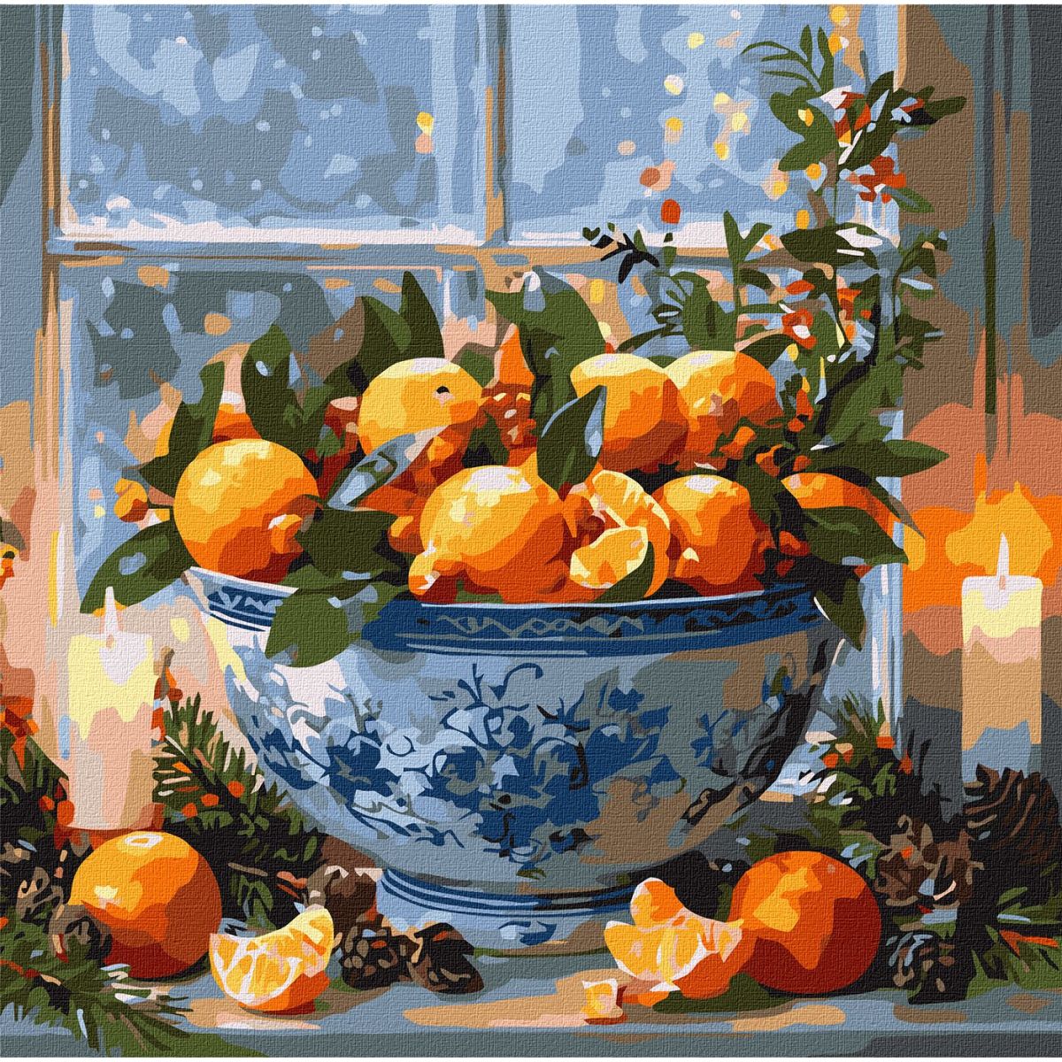 Картина по номерах "Цитруси у вазі" 40х40 см  фото 1