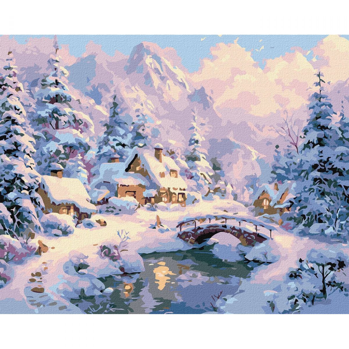 Картина по номерах "Зимовий затишок серед гір" 40х50 см  фото 1