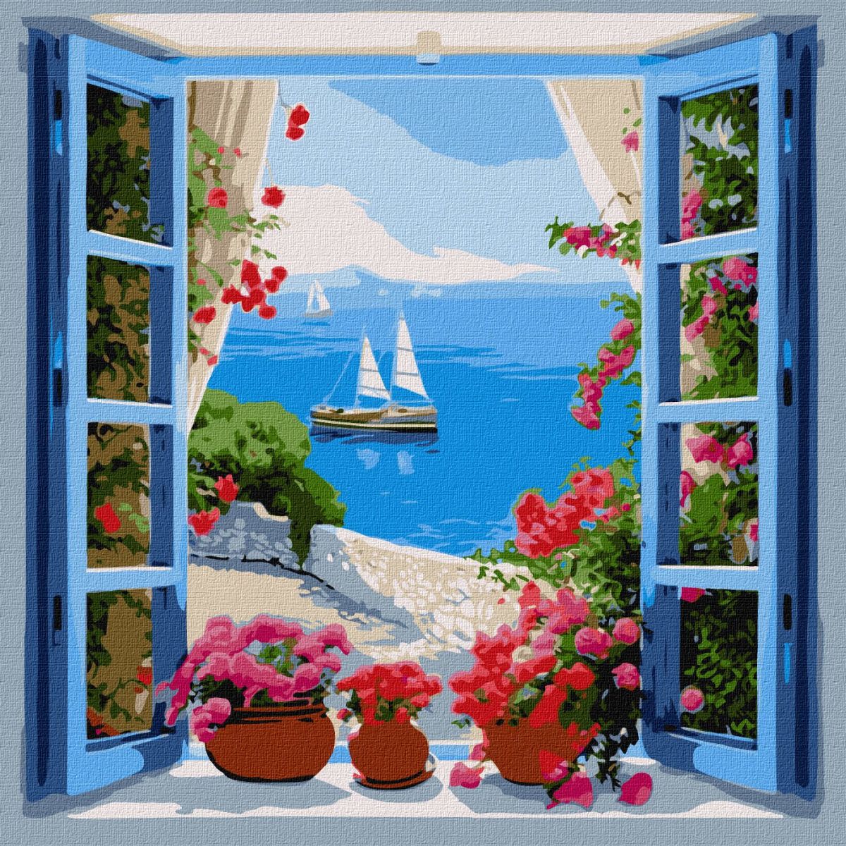 Набір для розпису по номерах.  "Морський пейзаж" 40х40см  фото 1