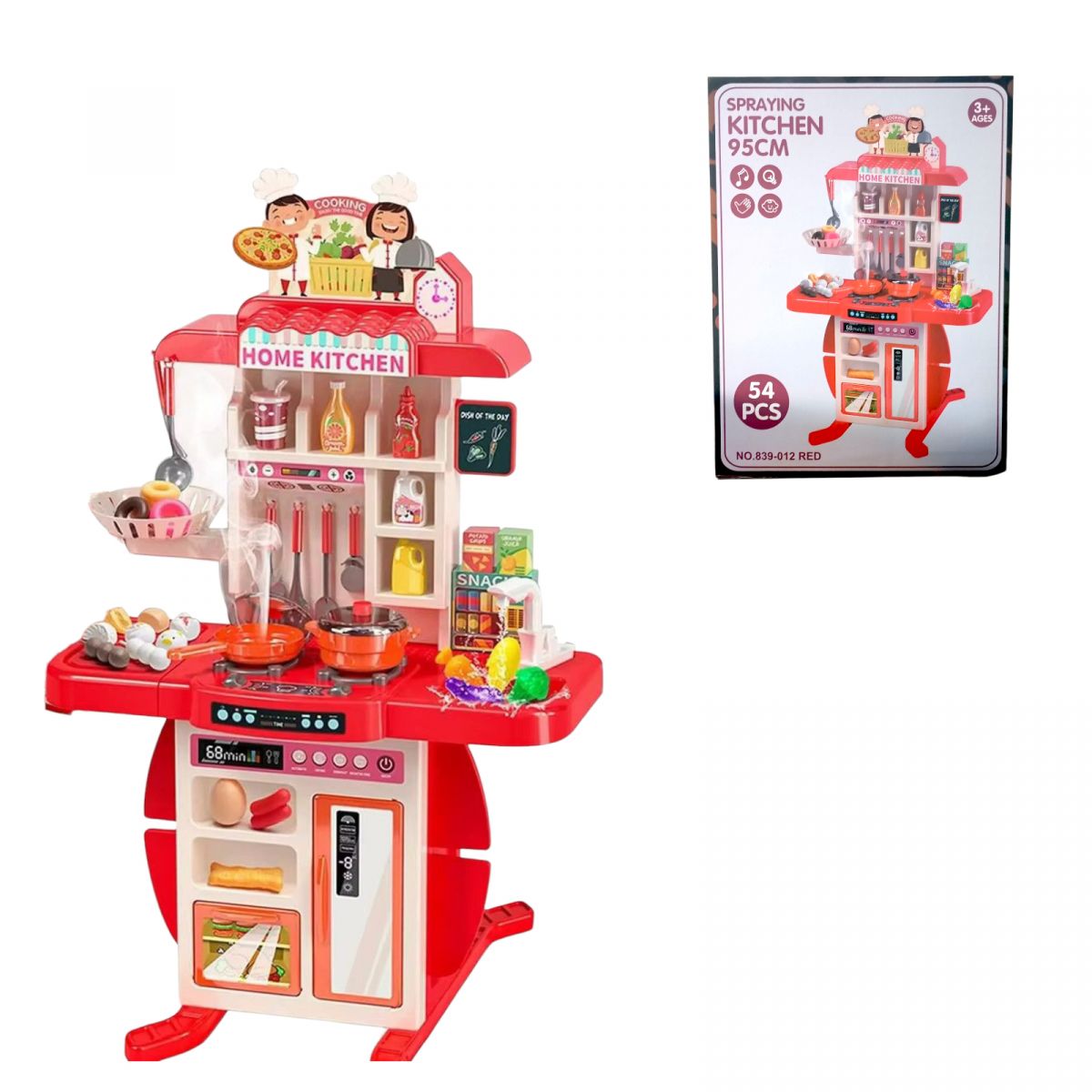 Кухня з посудом батар. муз. світ. пар. тече вода (мікс кольорів)  фото 1