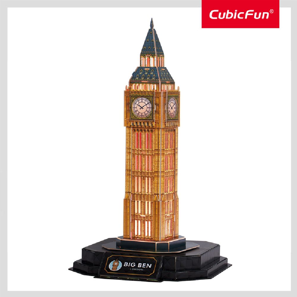 CubicFun Тривимірна головоломка-конструктор з LED підсвіткою  БІГ БЕН  фото 1 CubicFun Тривимірна головоломка-конструктор з LED підсвіткою  БІГ БЕН  фото 1