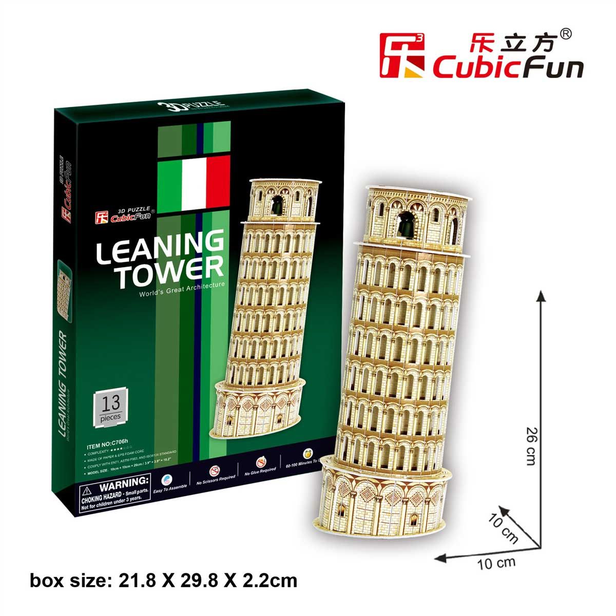 CubicFun Трехмерная головоломка-конструктор ПИЗАНСКАЯ БАШНЯ серия мини  фото 1 CubicFun Трехмерная головоломка-конструктор ПИЗАНСКАЯ БАШНЯ серия мини  фото 1