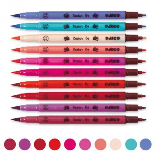 Фломастери кольорові з аксесуарами набір 10шт.  фото 1