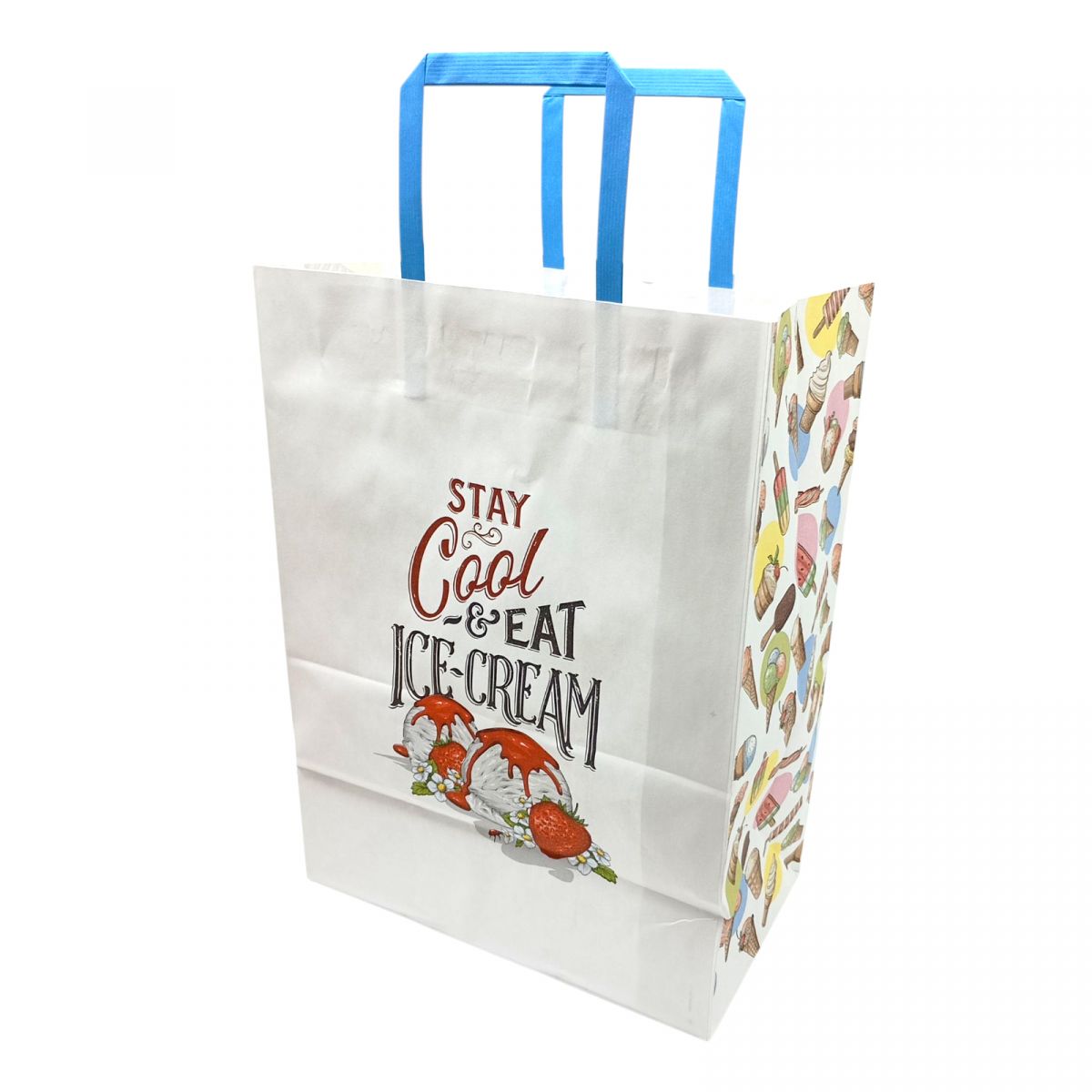 Пакет паперовий з ручками Крафт білий 25х15х34,5 см.  фото 1