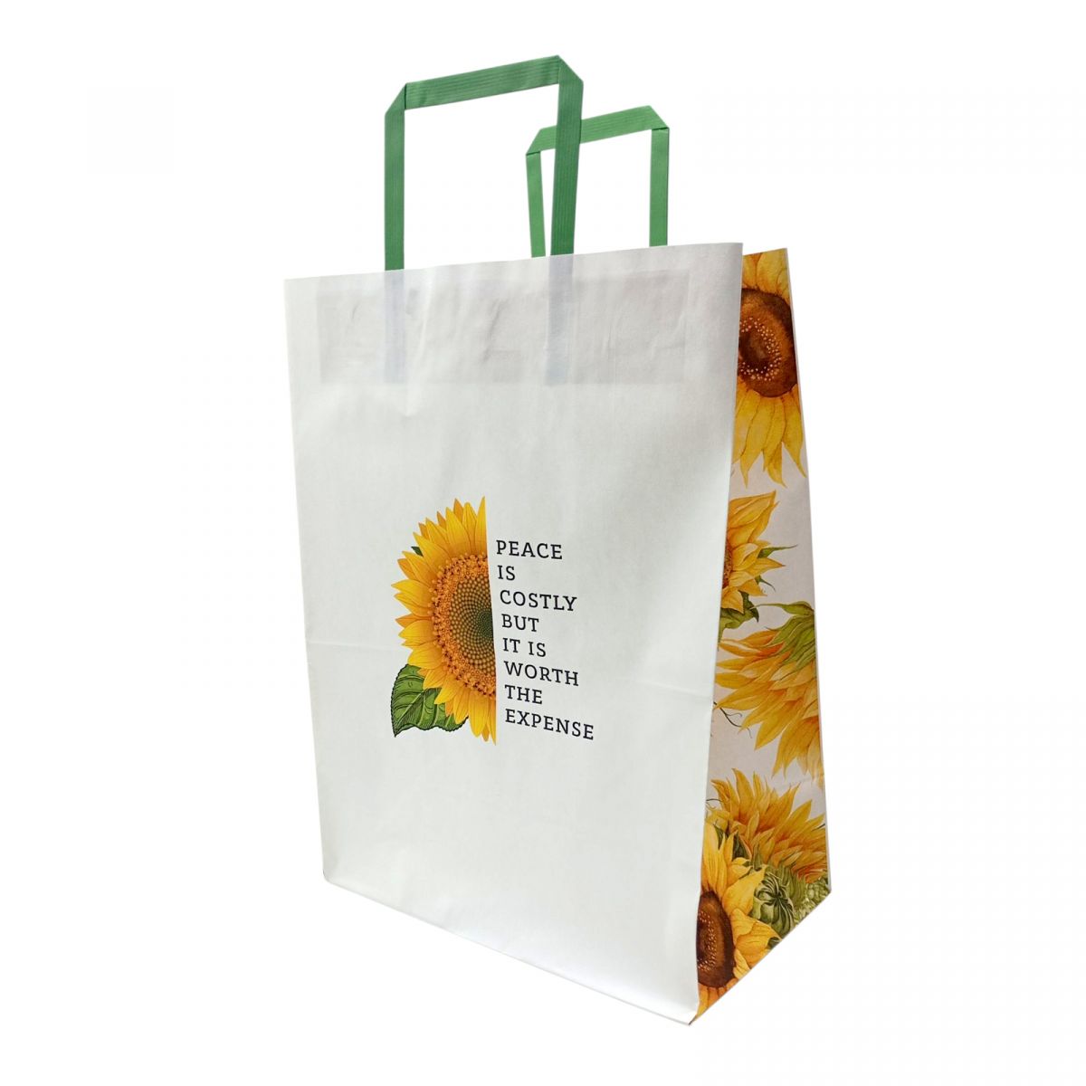 Пакет паперовий з ручками Крафт білий 25х15х34,5  фото 1