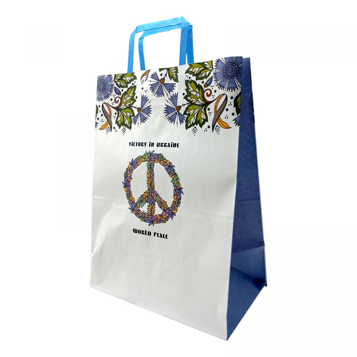 Пакет паперовий з ручками Крафт білий 25х15х34,5  фото 1