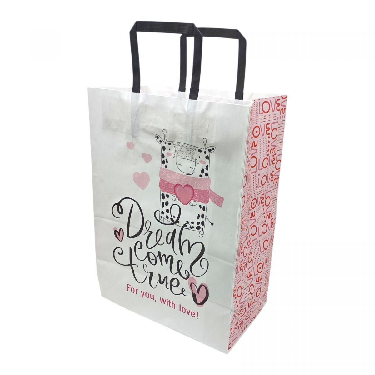 Пакет паперовий з ручками Крафт білий 25х15х34,5 см.  фото 1