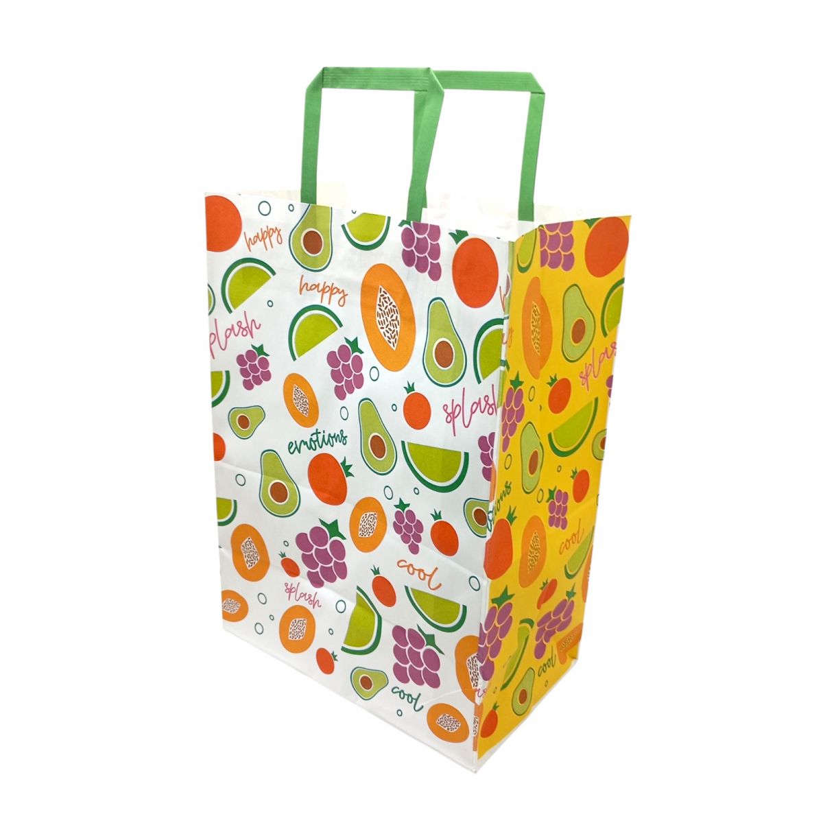 Пакет паперовий з ручками Крафт білий 25х15х34,5 см.  фото 1