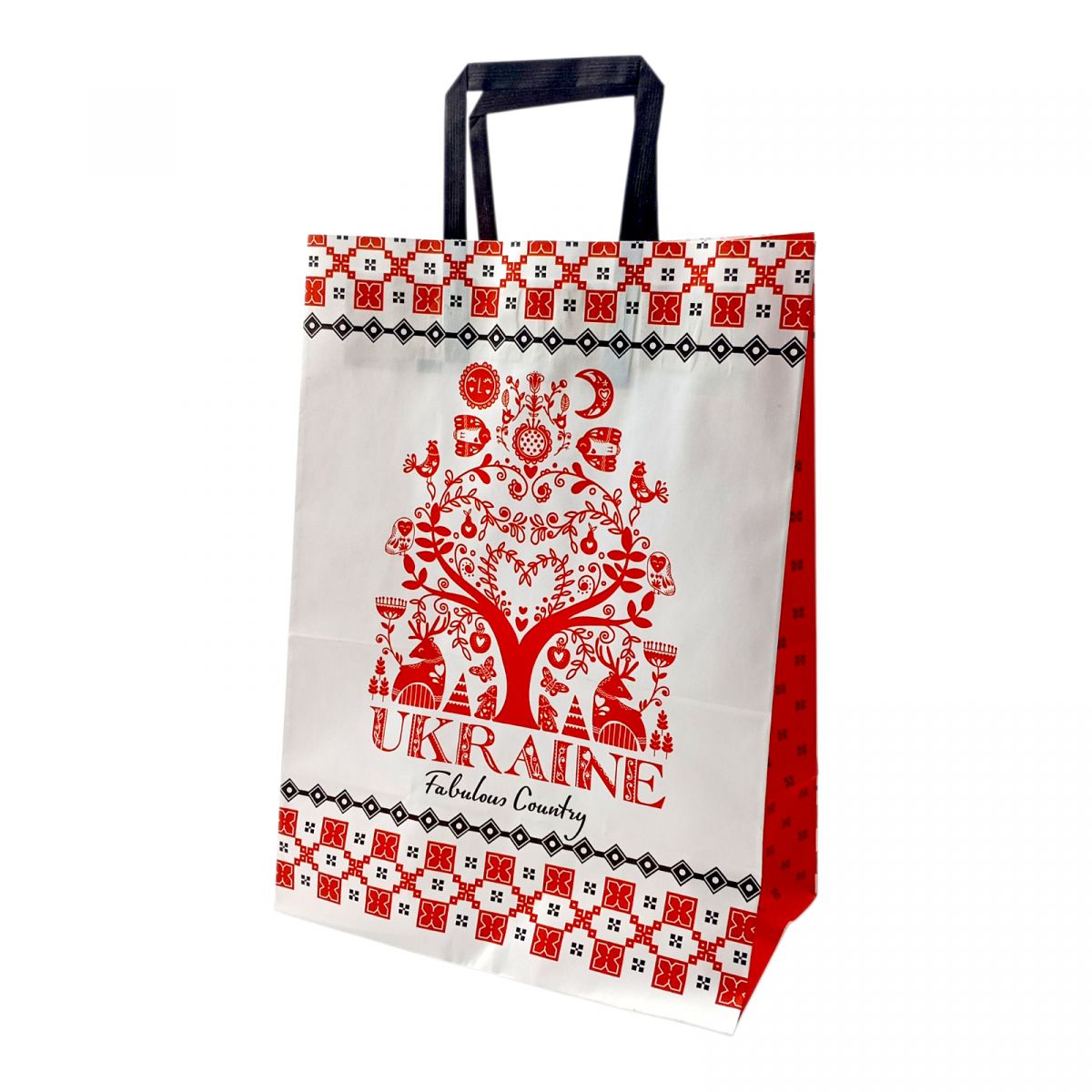 Пакет паперовий з ручками Крафт білий 25х15х34,5  фото 1