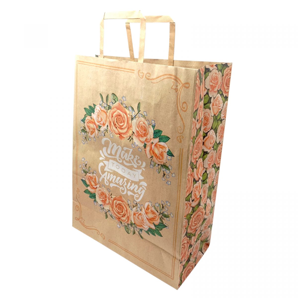 Пакет паперовий з ручками бурий 32х15х42см.  фото 1