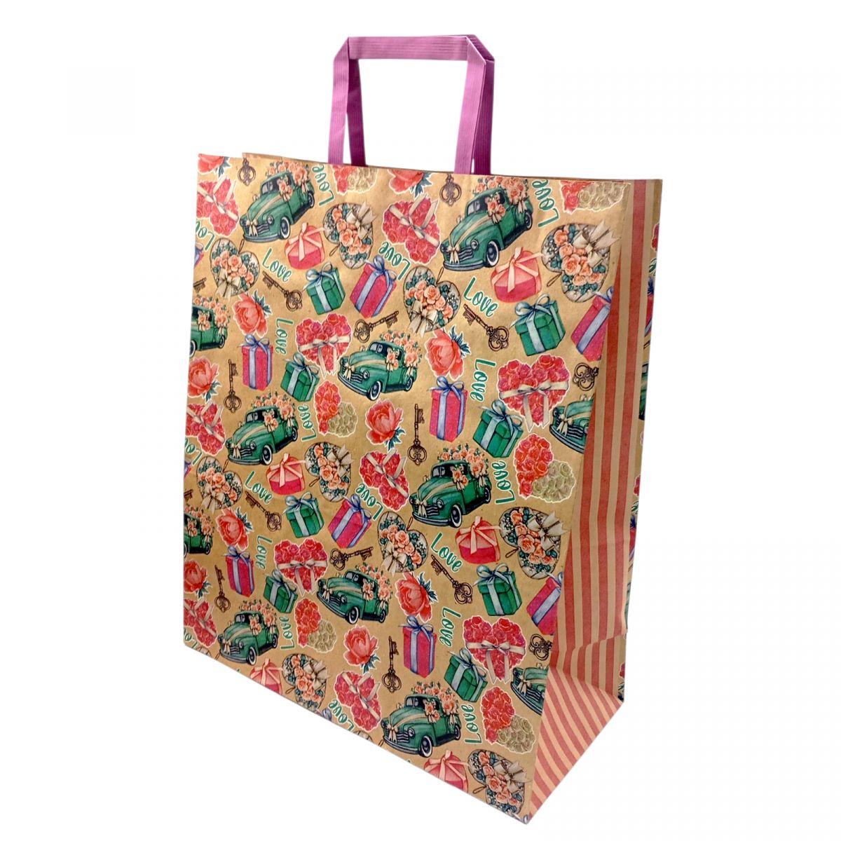 Пакет паперовий з ручками бурий 32х15х38 см.  фото 1