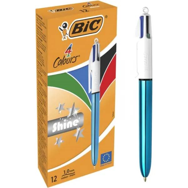Кулькова ручка BIC 4 Colours Shine Blue  фото 1