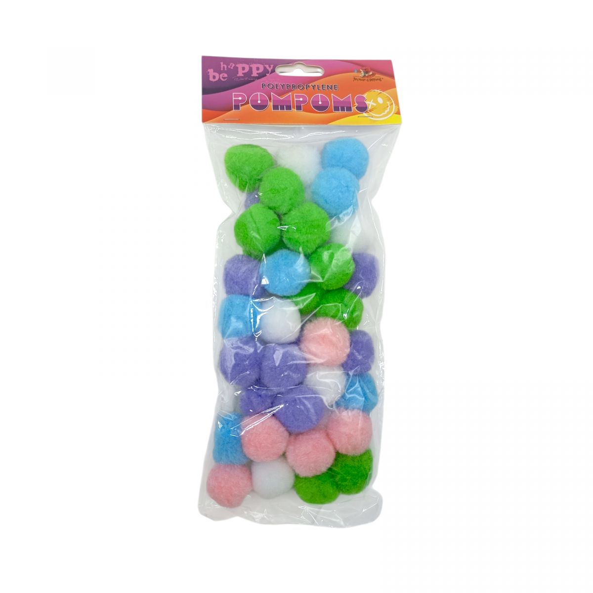 Помпони поліпропіленові, 3см,5 кольорів,40шт  фото 1