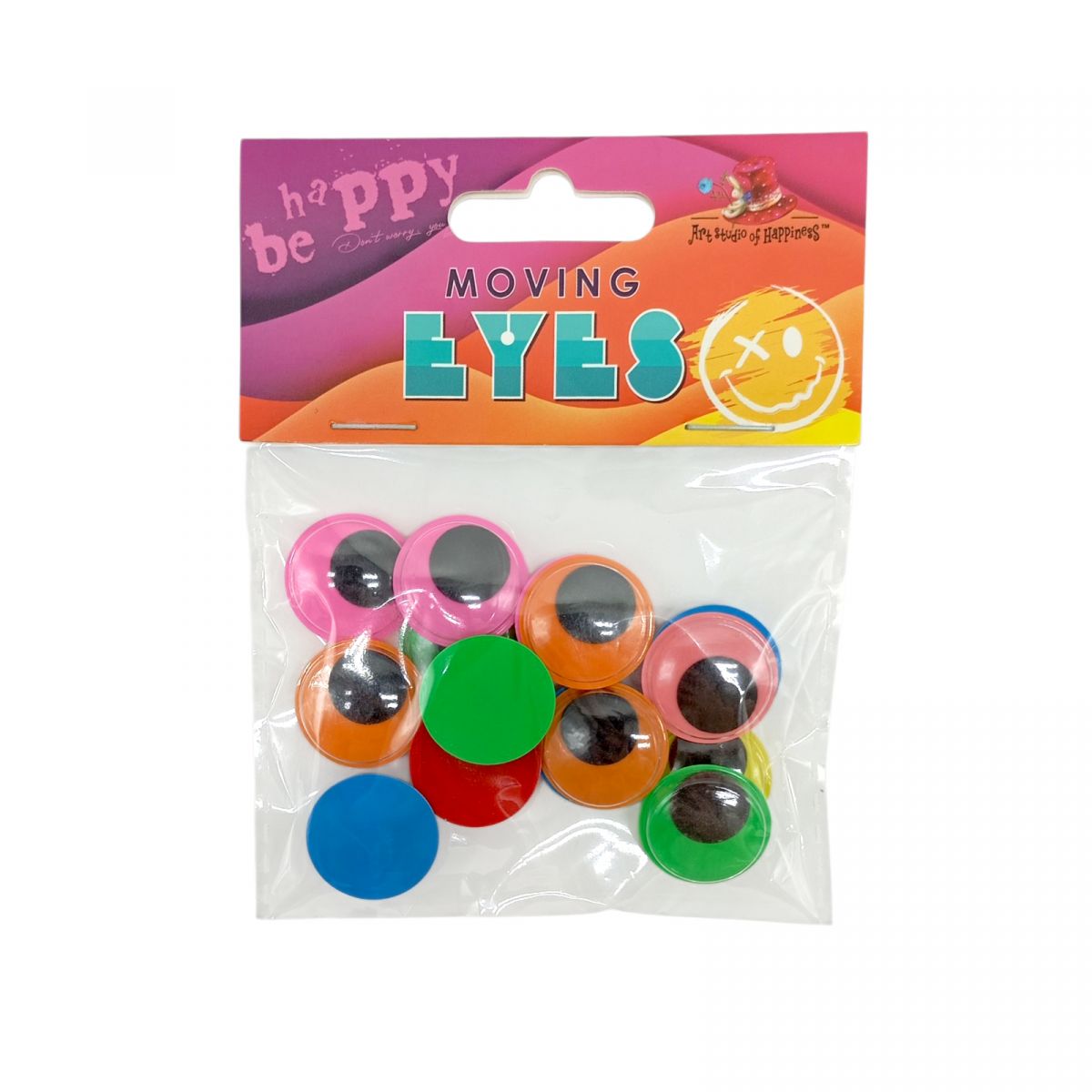 Рухомі очі, круглі, 20мм, 15шт. , кольорові  фото 1