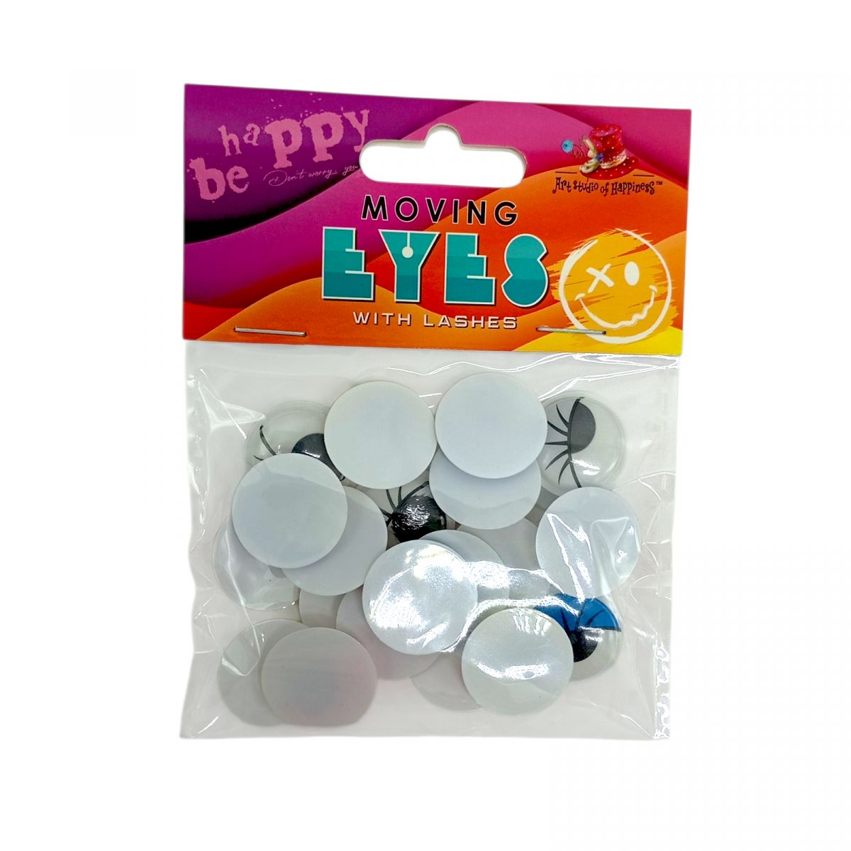 Рухомі очі, з віями, круглі, 20мм, 20шт. , кольорові  фото 1