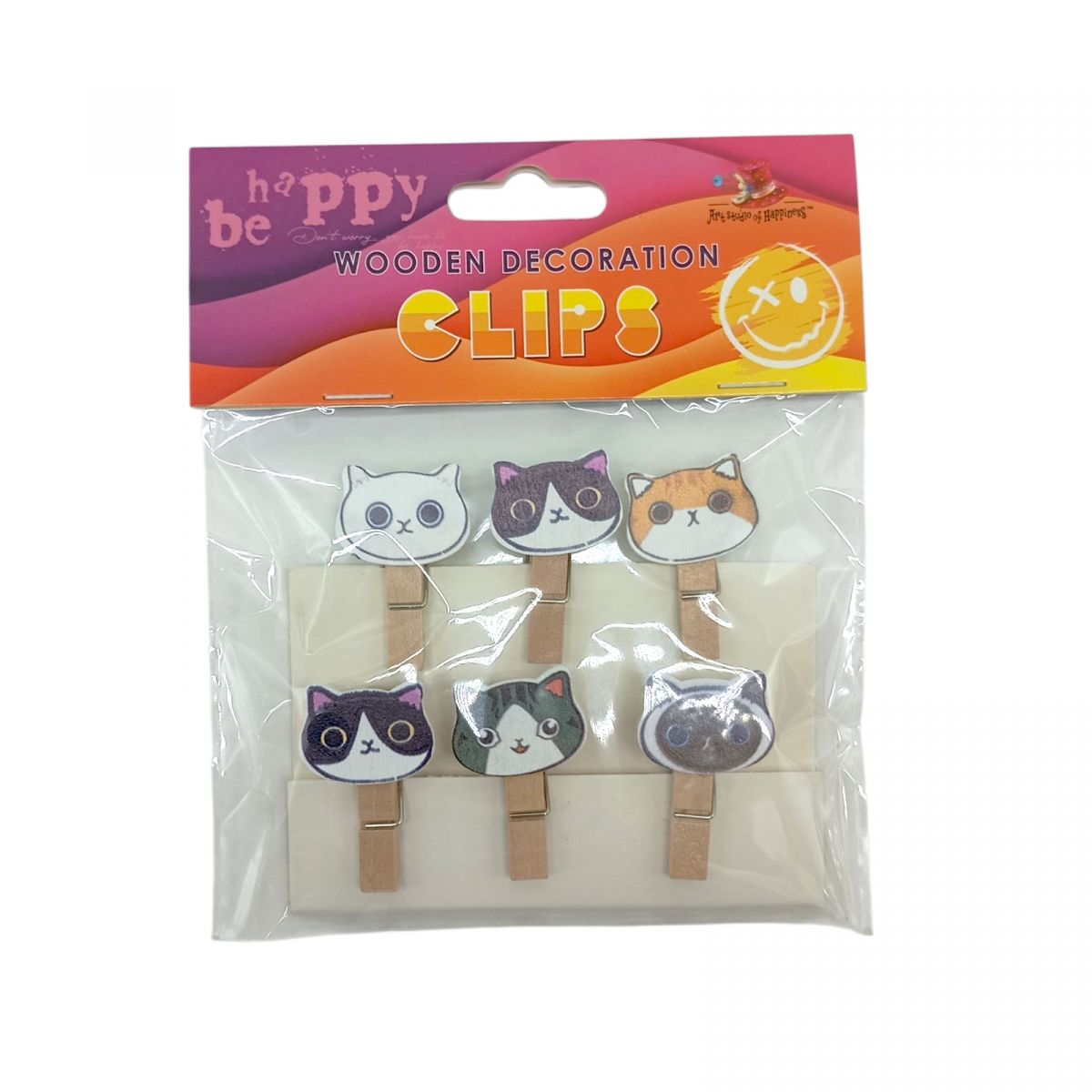 Деревʼяні декоративні затискачі, 6шт  фото 1