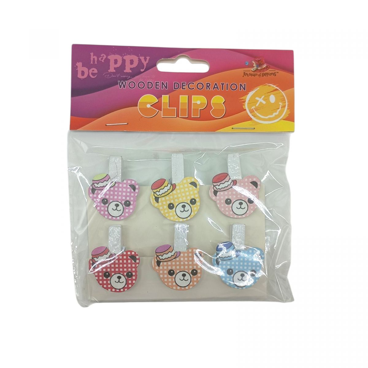 Деревʼяні декоративні затискачі, 6шт  фото 1