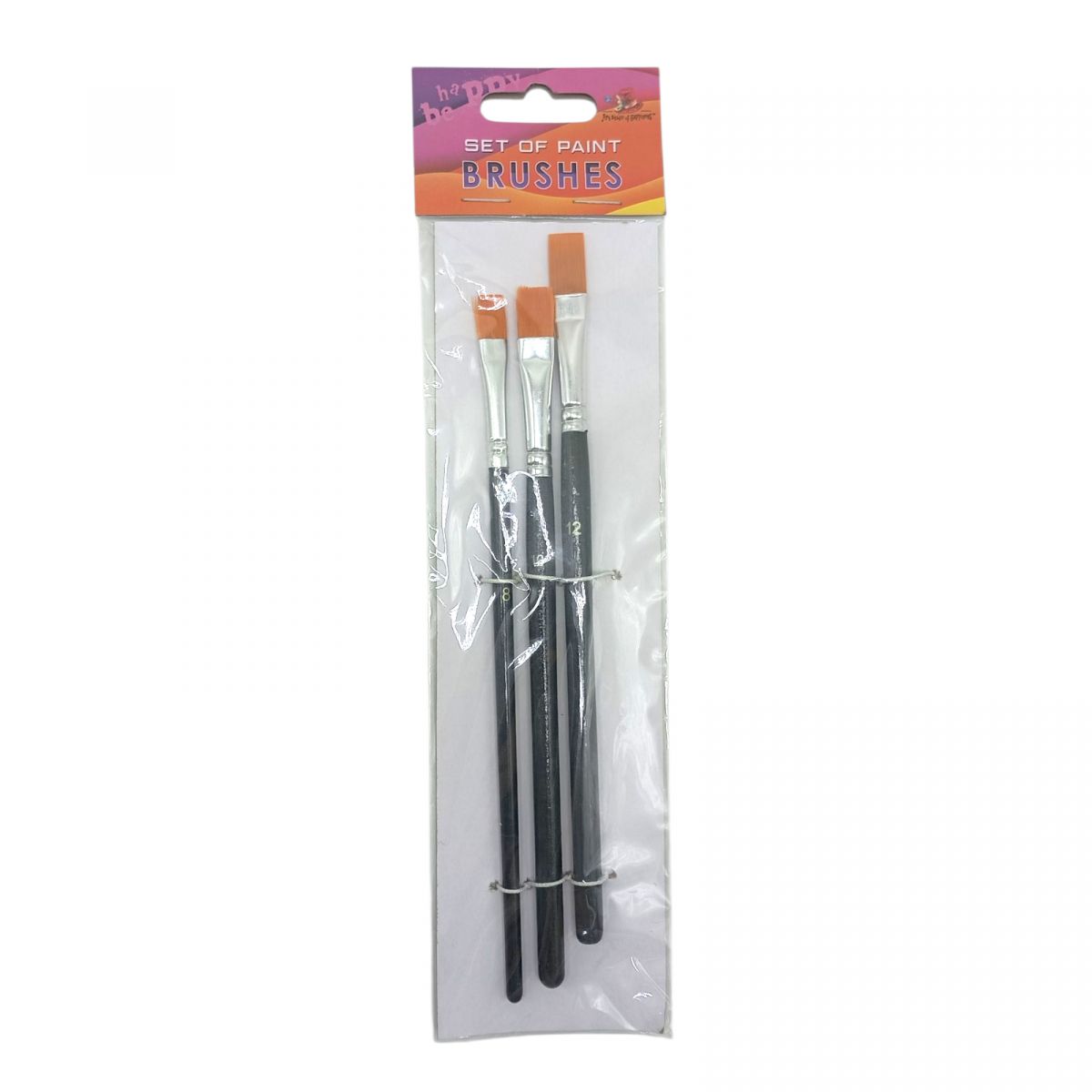 Набор кистей для рисования, Нейлон, размер 8,10,12,3шт. в пакете, плоская головка, деревянная ручка  фото 1 Набор кистей для рисования, Нейлон, размер 8,10,12,3шт. в пакете, плоская головка, деревянная ручка  фото 1