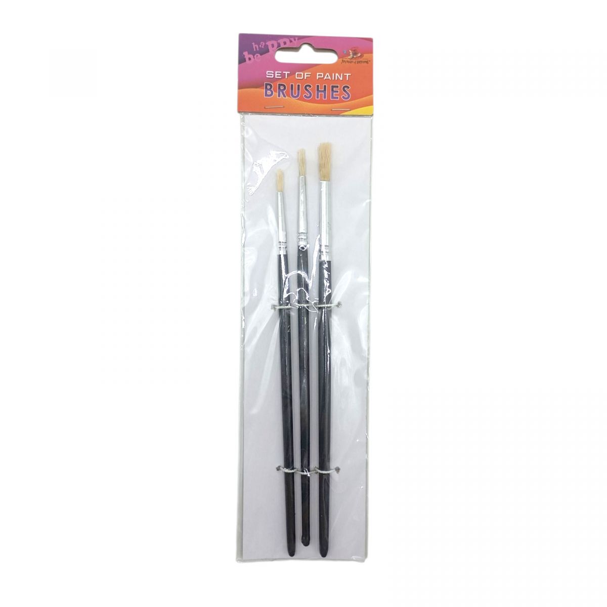 Набір пензлів для малювання, Щетина, розмір 2,4,6, 3шт. в пакеті, кругла головка, деревʼяна ручка  фото 1 Набір пензлів для малювання, Щетина, розмір 2,4,6, 3шт. в пакеті, кругла головка, деревʼяна ручка  фото 1