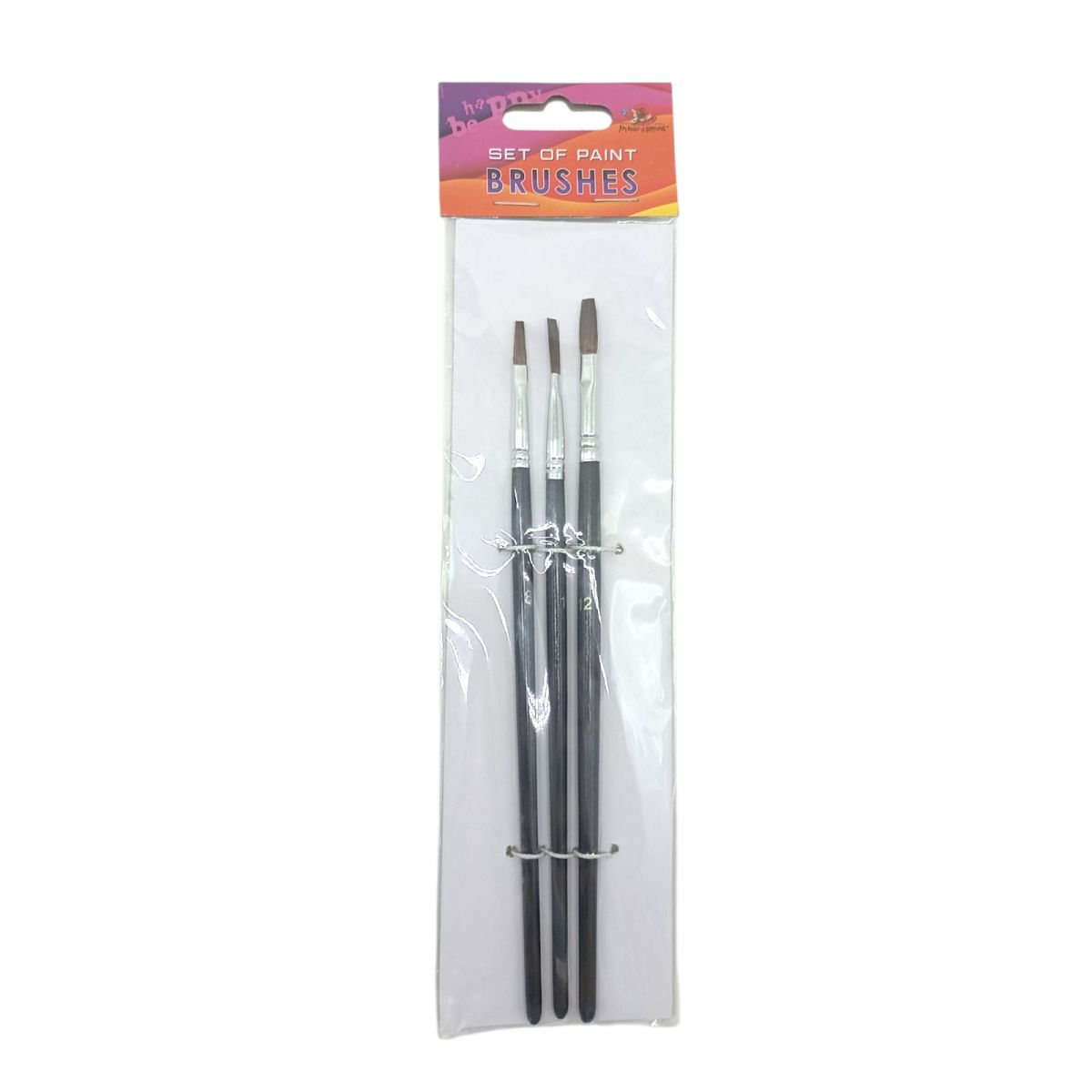 Набор кистей для рисования, Пони, размер 8,10,12, 3шт. в пакете, плоская головка, деревянная ручка  фото 1 Набор кистей для рисования, Пони, размер 8,10,12, 3шт. в пакете, плоская головка, деревянная ручка  фото 1