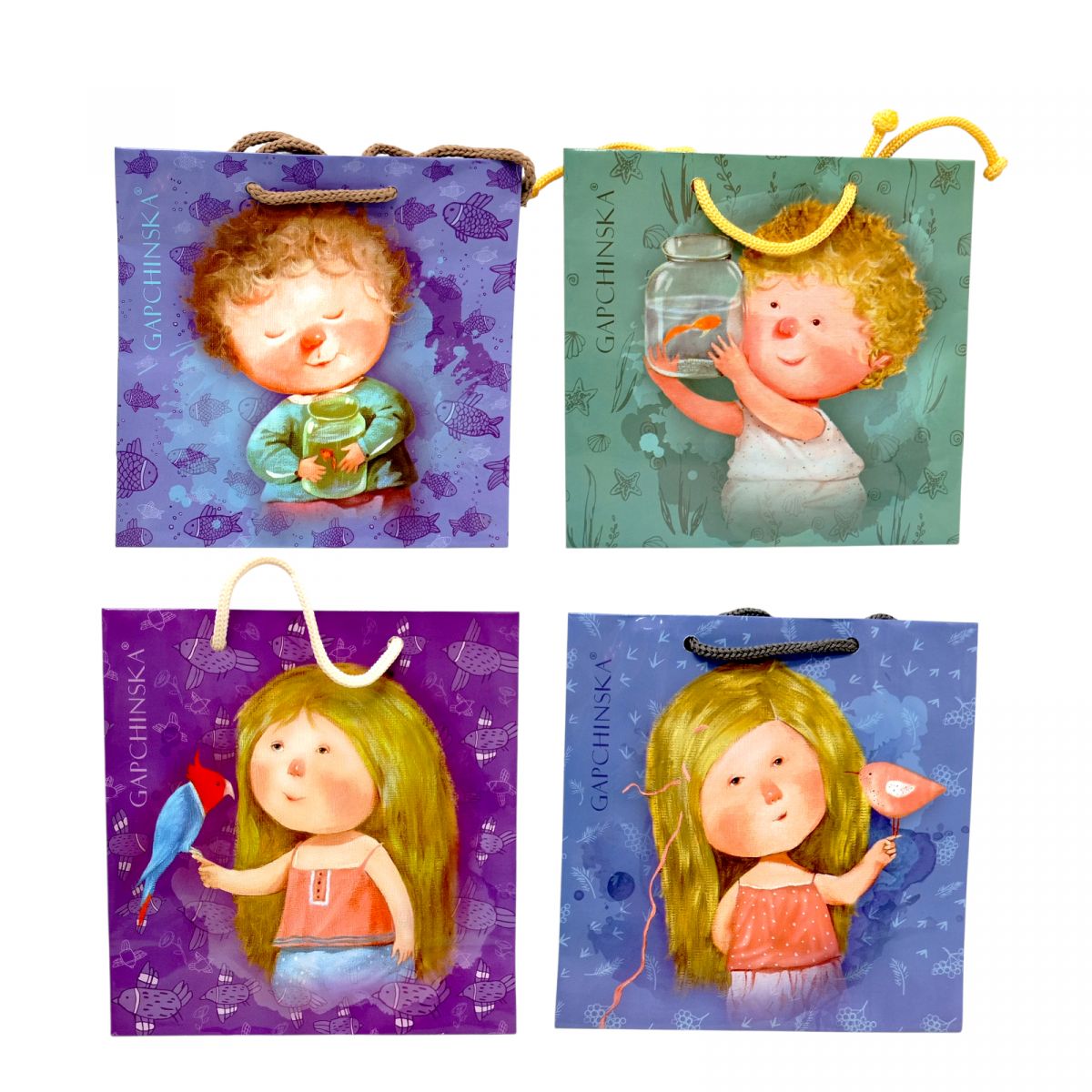 Пакет паперовий 16*16*7 мікс видів  фото 1