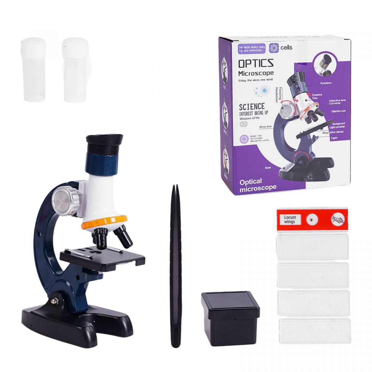 Мікроскоп з набором (БЛАКИТНИЙ)  фото 1