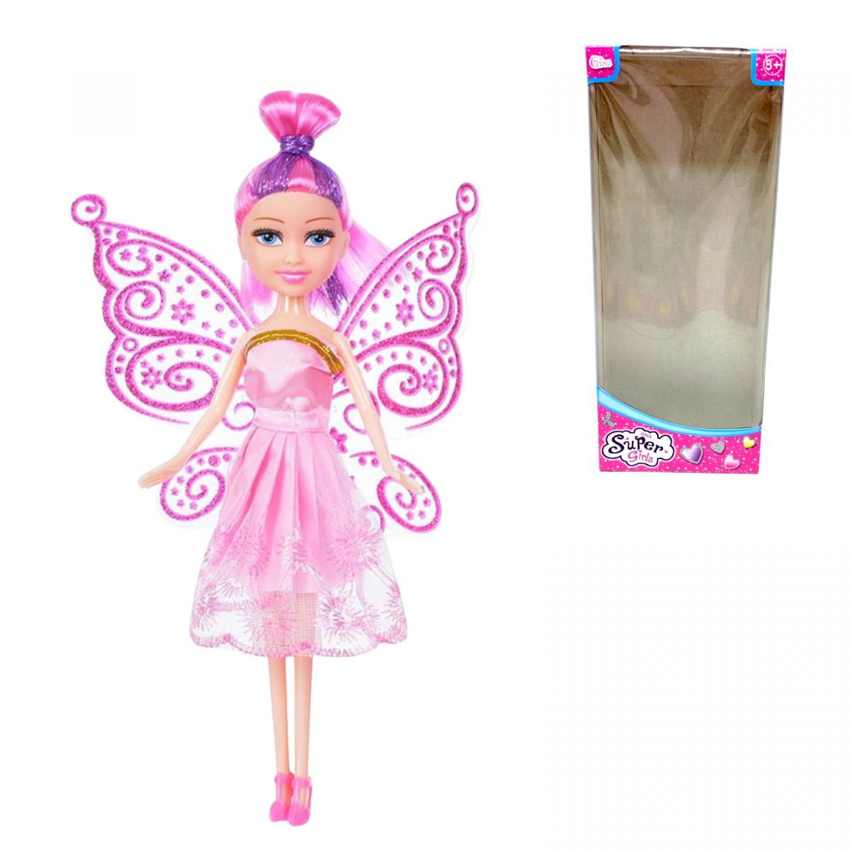 Лялька 22см  фея з крилами (РОЖЕВА)  фото 1 Лялька 22см  фея з крилами (РОЖЕВА)  фото 1