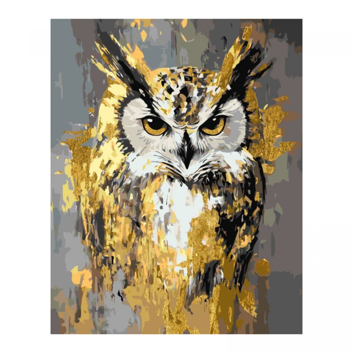 Картина за номерами Тварини.  Сова э фарбами металік 40*50 см Орігамі  фото 1 Картина за номерами Тварини.  Сова э фарбами металік 40*50 см Орігамі  фото 1