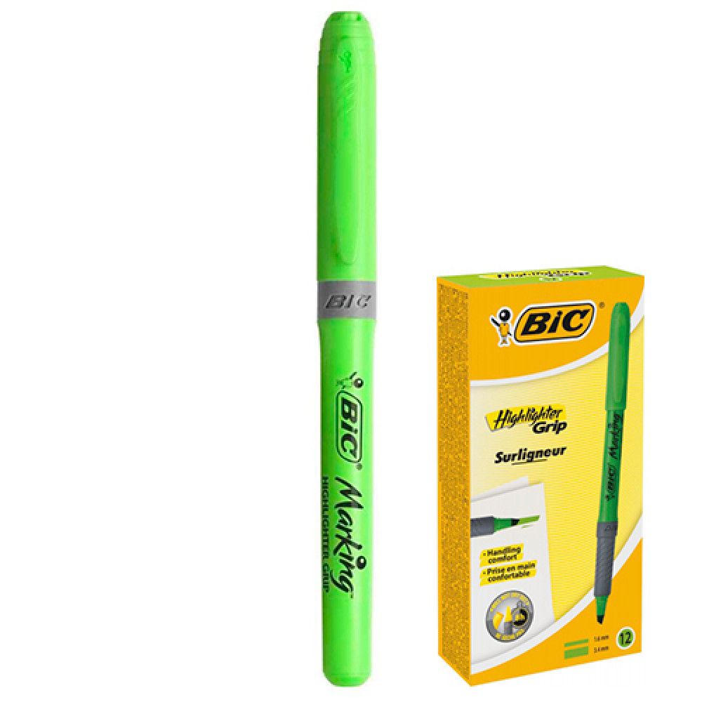 Текстовиділювач BIC Grip зелений  фото 1