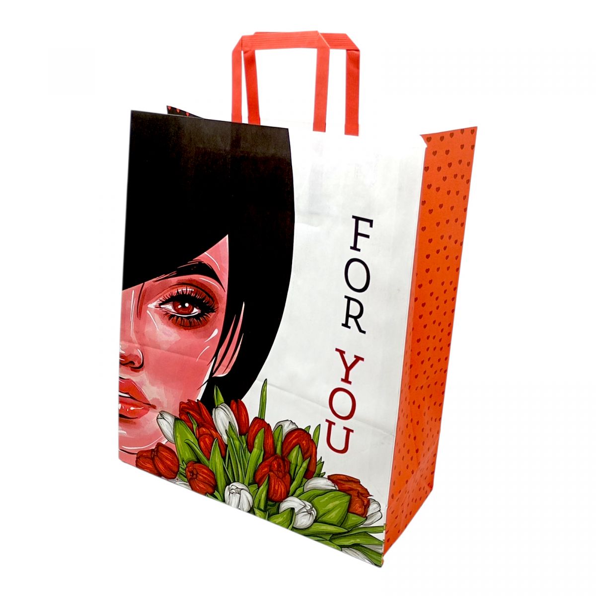 Пакет паперовий з ручками 38х32см Крафт білий (ВИД 3)  фото 1