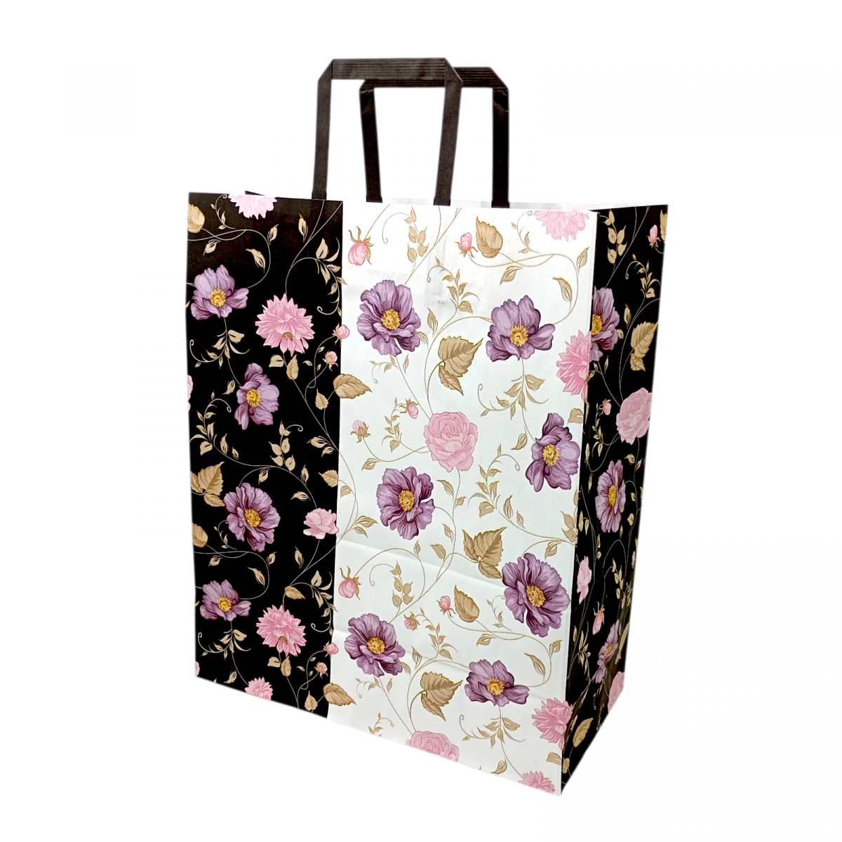 Пакет паперовий з ручками 38х32см Крафт білий (ВИД 4)  фото 1