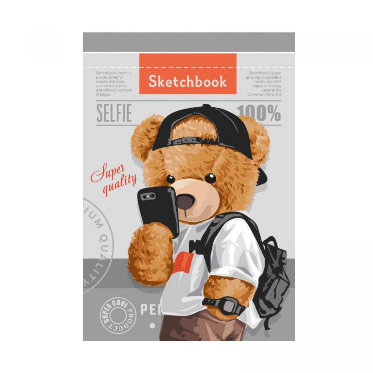 Скетчбук 36 аркушів, (ВЕДМЕДИК В КЕПЦІ)  фото 1