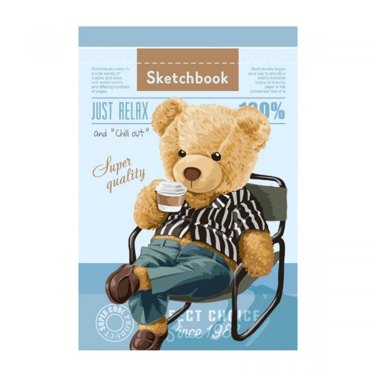 Скетчбук 36 аркушів, (ВЕДМЕДИК З КАВОЮ)  фото 1