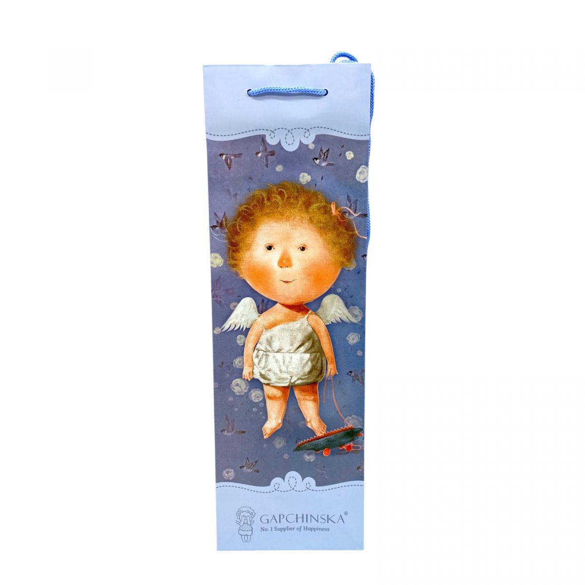 Пакет паперовий 11. 5*37*8. 5  БЛАКИТНИЙ  фото 1