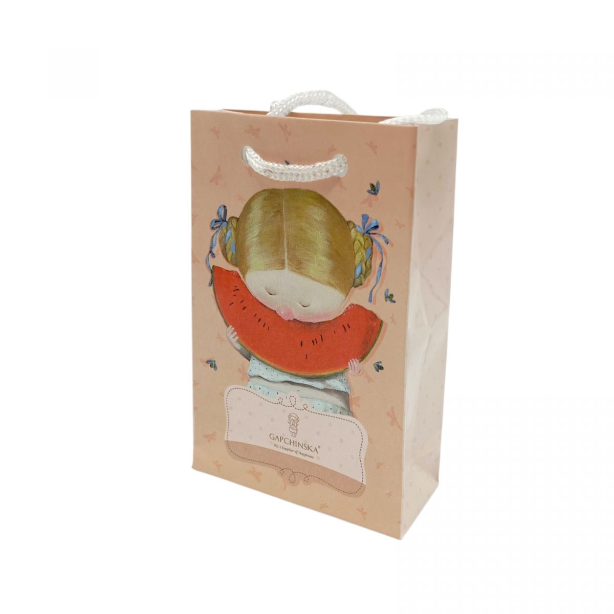 Пакет паперовий 8*12*3. 5 ДІВЧИНКА І КАВУН  фото 1