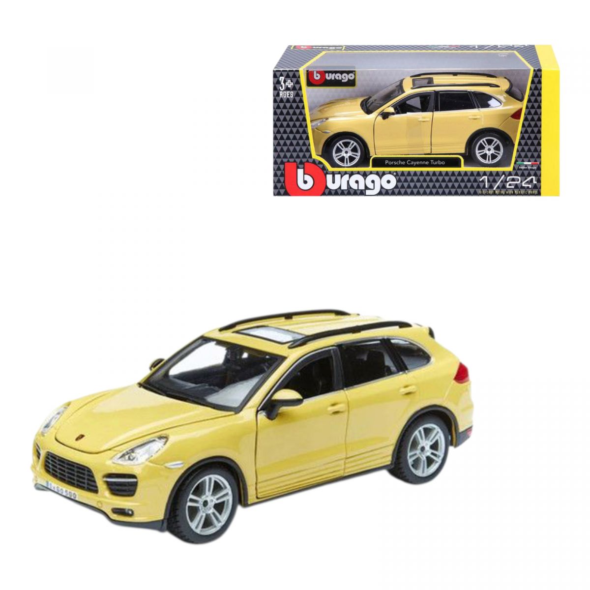 Автомодель - PORSCHE CAYENNE TURBO 1:24 (ЖОВТИЙ)  фото 1 Автомодель - PORSCHE CAYENNE TURBO 1:24 (ЖОВТИЙ)  фото 1