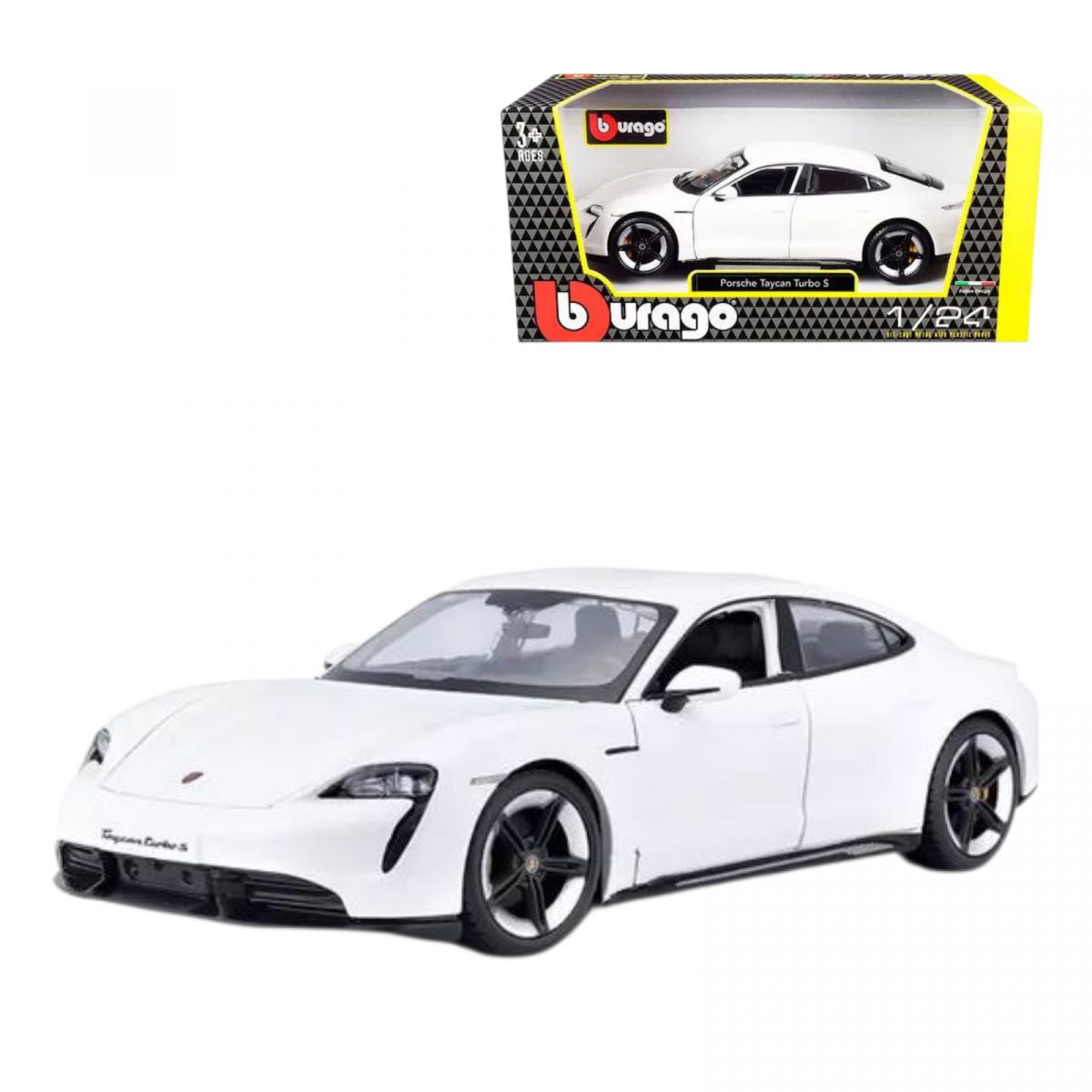 Автомодель - PORSCHE TAYCAN TURBO S 1:24 (БІЛИЙ)  фото 1 Автомодель - PORSCHE TAYCAN TURBO S 1:24 (БІЛИЙ)  фото 1