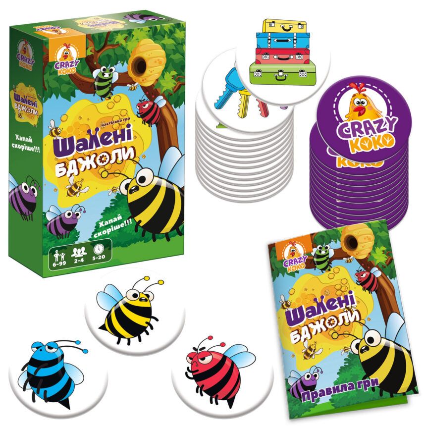 Гра настільна розважальна.  Шалені бджоли  фото 1