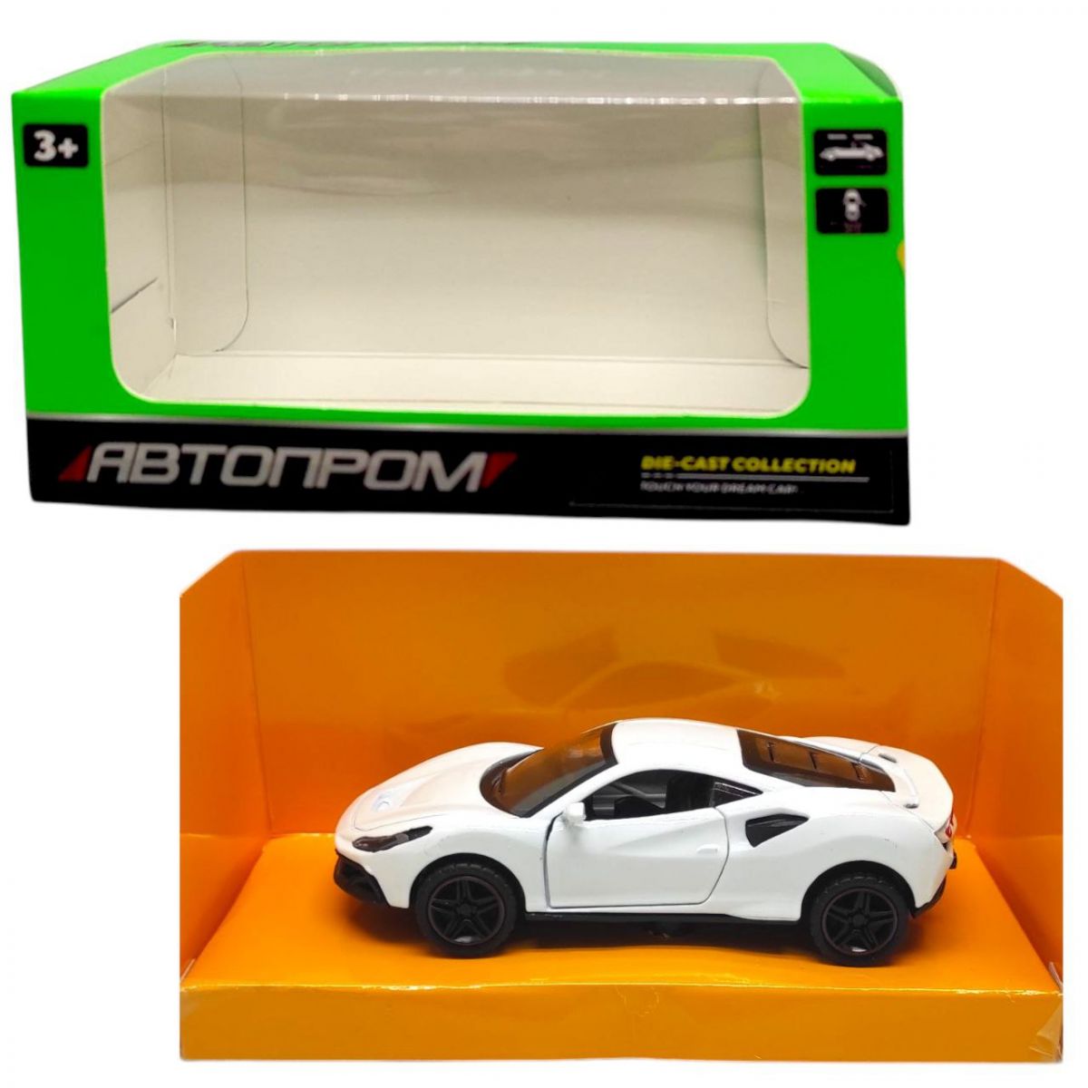 Машинка металева "АВТОПРОМ 1:43, FERRARI" (БІЛА)  фото 1