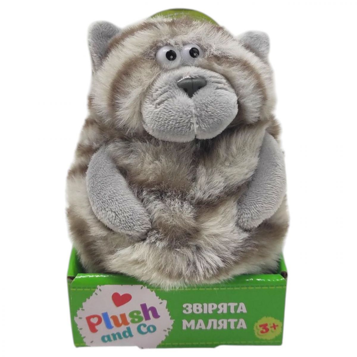 М'яка іграшка "Plush and Co.  КОТИК" (СІРИЙ В СМУЖКУ) 12 см  фото 1