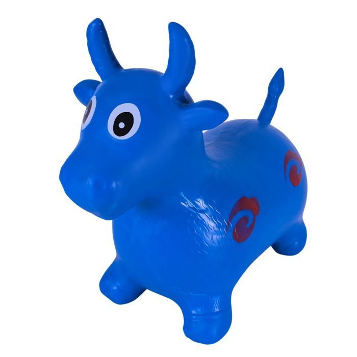 Уцінка.  Стрибун дитячий, гумовий "Корова" (синій) Пошкоджена іграшка  фото 1
