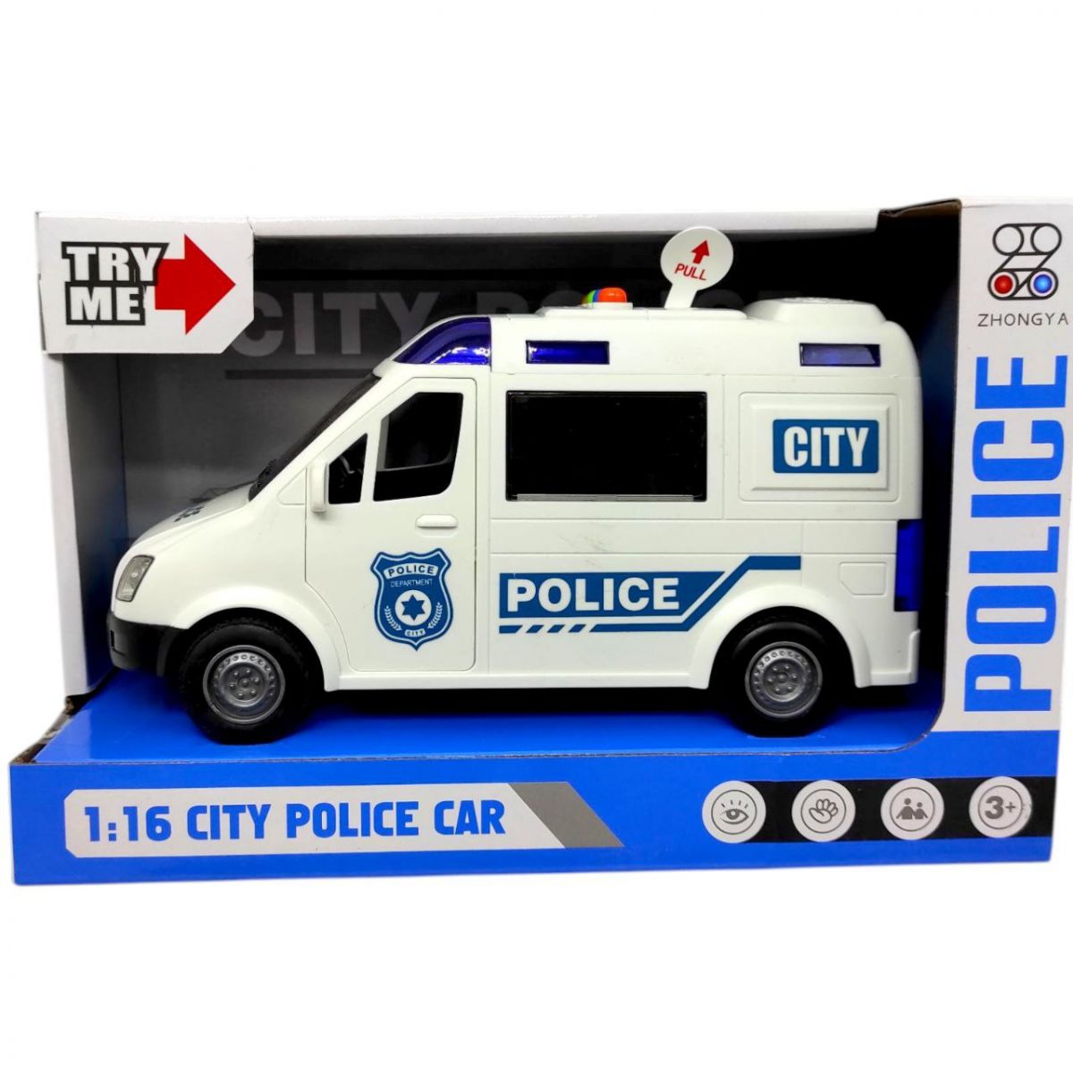 Машина "Поліція" світло, звук, двері відчиняються (короб, 26*11,5*16,5см)  фото 1