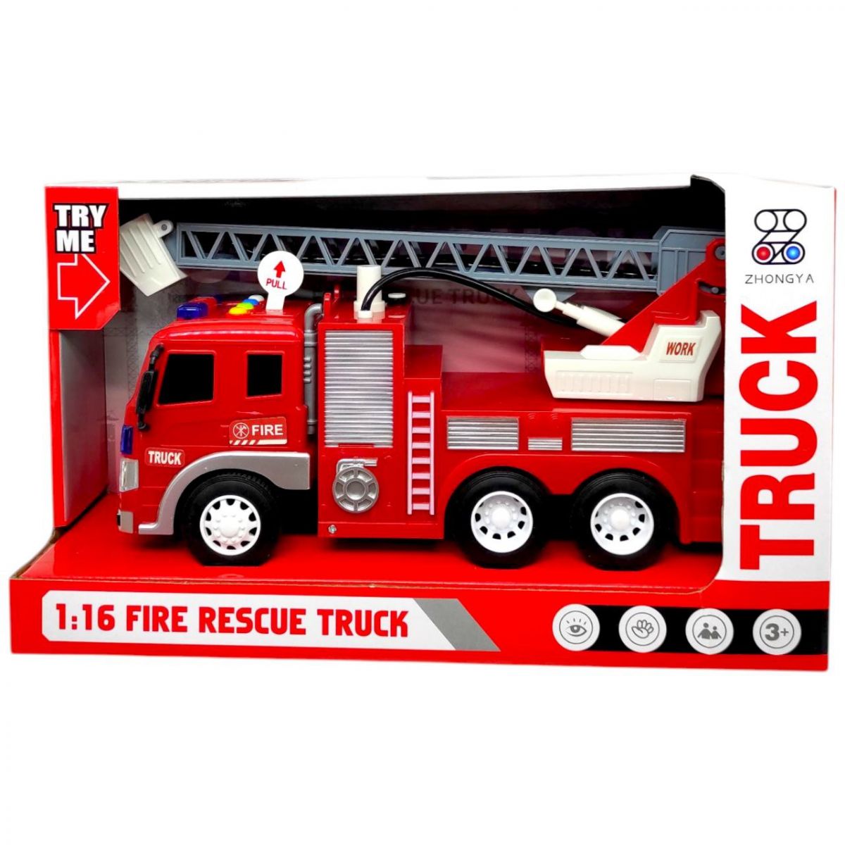 Машина "Пожежна машина" світло, звук, бризкає водою (короб.  32*11,5*18,5 см)  фото 1